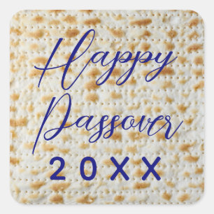 Happy Passover Matzo Square Sticker
