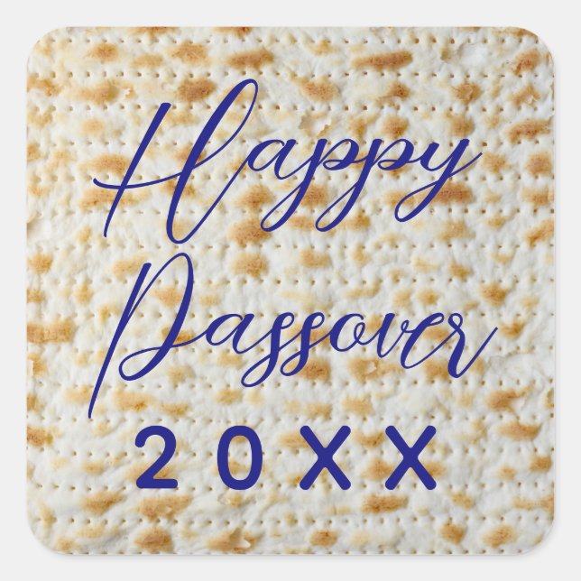 Happy Passover Matzo Square Sticker (Front)