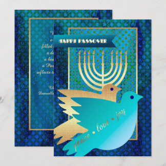 Happy Passover. Peace Doves and Menorah Card