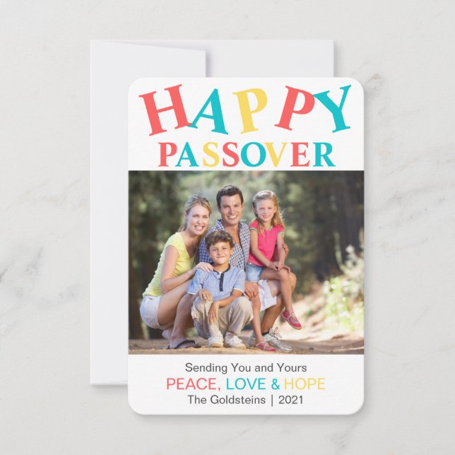 Happy Passover Personalized Colourful Peace Photo (Front)