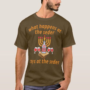 Happy Passover Seder Dinner Matzah Jewish Holiday T-Shirt