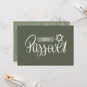 Happy Passover   Seder Pesach Solid Green Invitation