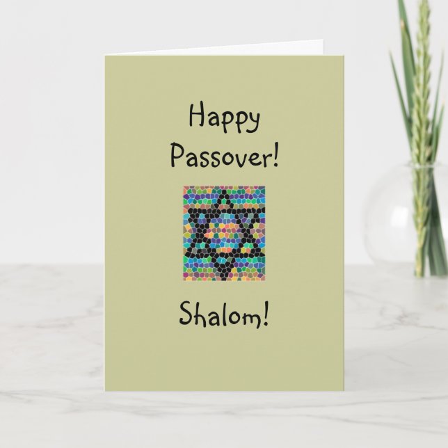Happy Passover!-Shalom-Star of David Card (Front)