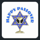 Happy Passover Square Sticker<br><div class="desc"></div>