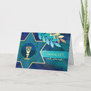 Happy Passover. Star of David and Kiddush Cup Card