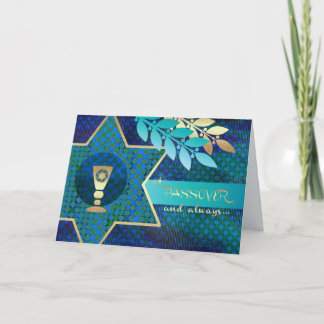 Happy Passover. Star of David and Kiddush Cup Card