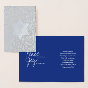 Happy Passover. Star of David and Kiddush Foil Card