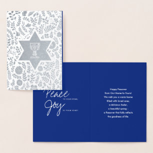 Happy Passover. Star of David and Kiddush Luxury Foil Card