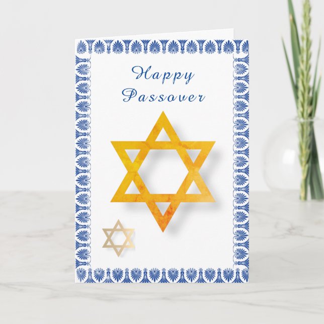 Happy Passover Star of David  Holiday Card (Front)