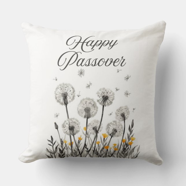 "Happy Passover' Throw Pillow (Front)