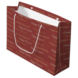 Happy Passover Typography Large Gift Bag