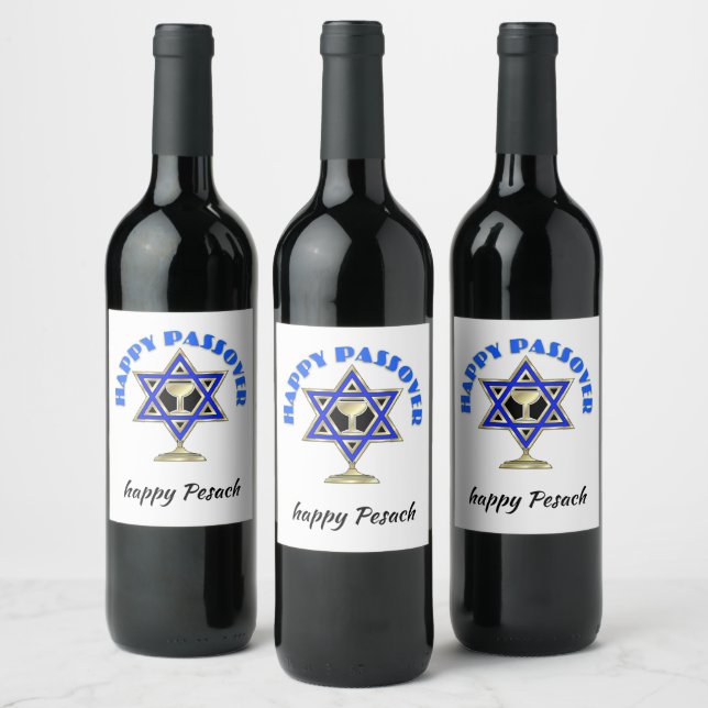 Happy Passover   Wine Label (Bottles)