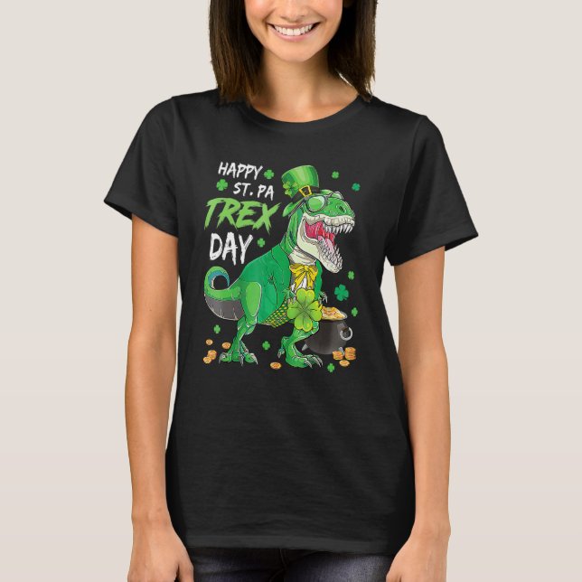 Happy Pat Rex Day Dinosaur T Rex St Patrick's Day  T-Shirt (Front)