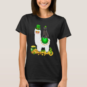 Happy Patrick S Day Leprechaun Great Dane Riding L T-Shirt