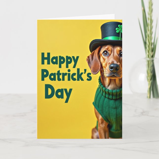 Happy Patricks Day Dog Card (Front)