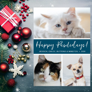 Happy Pawlidays 3 Photo Holiday Card
