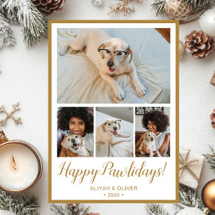 Happy Pawlidays 4 Photo Holiday Card