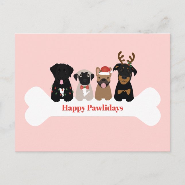 Happy Pawlidays Christmas Dogs Holiday (Front)