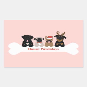 Happy Pawlidays Christmas Dogs Sticker