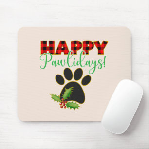 Happy Pawlidays Christmas Gift for Dog Lover Mouse Pad