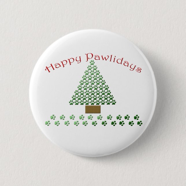 happy pawlidays copy1 2 inch round button (Front)