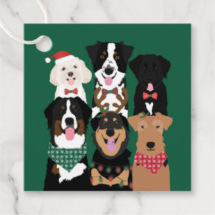 Happy Pawlidays Cute Christmas Dogs Favour Tags