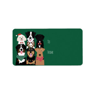 Happy Pawlidays Cute Christmas Label