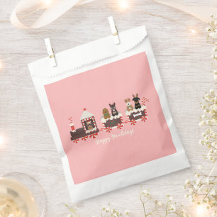 Happy Pawlidays Dog Christmas Holiday Train Favour Bag