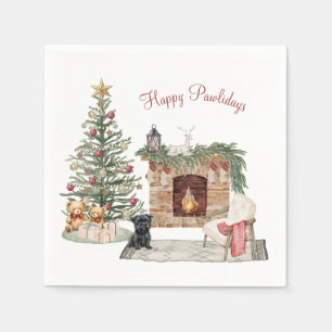 Happy Pawlidays Dog Design- Affenpinscher Napkin