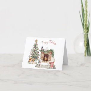 Happy Pawlidays Dog Design- Bichon Frise Holiday Card