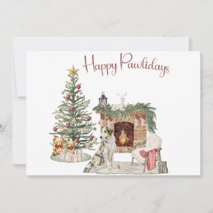 Happy Pawlidays Dog Design- Borzoi Holiday Card