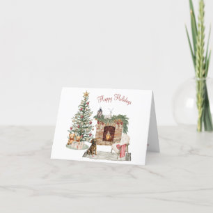 Happy Pawlidays Dog Design- Chocolate Labrador Holiday Card