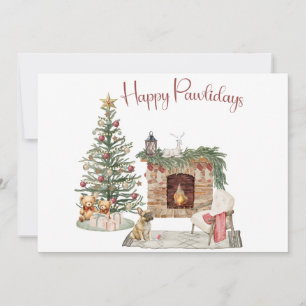 Happy Pawlidays Dog Design- French Bulldog Holiday Card