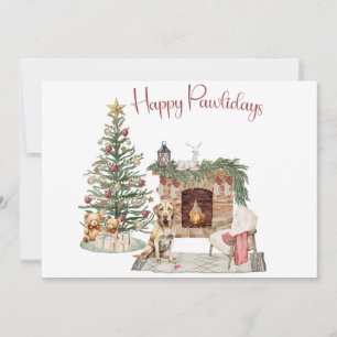 Happy Pawlidays Dog Design- Labrador Retriever Holiday Card