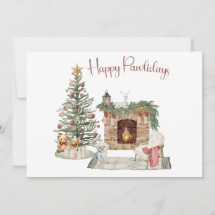 Happy Pawlidays Dog Design- Maltese Holiday Card