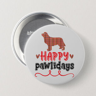 Happy Pawlidays   Funny Word Pun 3 Inch Round Button
