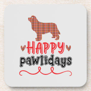 Happy Pawlidays   Funny Word Pun Coaster