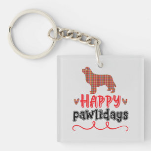 Happy Pawlidays Funny Word Pun Keychain