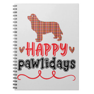 Happy Pawlidays Funny Word Pun Notebook