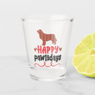 Happy Pawlidays   Funny Word Pun Shot Glass