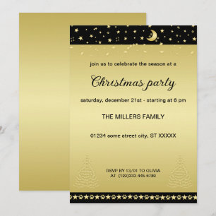 Happy Pawlidays, Gold shiny Paw Christmas tree Invitation