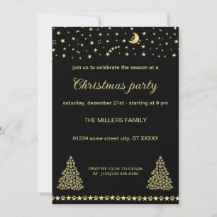 Happy Pawlidays, Gold shiny Paw Christmas tree Invitation