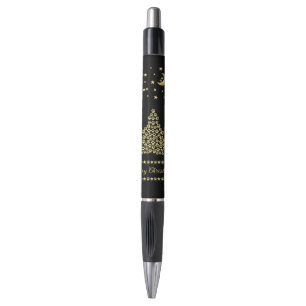 Happy Pawlidays, Gold shiny Paw Christmas tree Pen