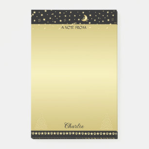 Happy Pawlidays, Gold shiny Paw Christmas tree Post-it Notes