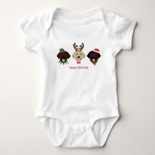 Happy Pawlidays Labrador Retriever Dogs Baby Bodysuit