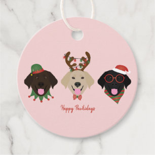Happy Pawlidays Labrador Retriever Dogs Favour Tags