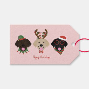 Happy Pawlidays Labrador Retriever Dogs Gift Tags