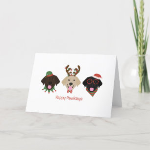 Happy Pawlidays Labrador Retriever Dogs Holiday Card