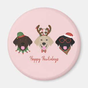 Happy Pawlidays Labrador Retriever Dogs Magnet