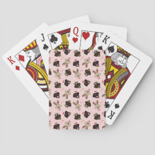 Happy Pawlidays Labrador Retriever Dogs Playing Cards